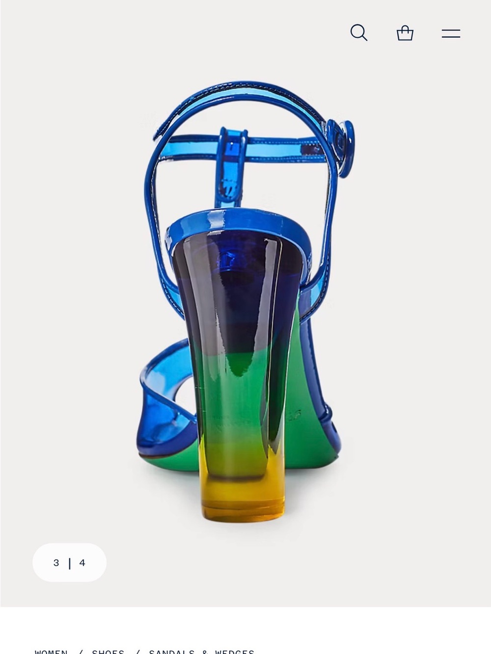 Ralph Lauren Purple Label Blue T-Strap High Heel " Katy-dip-dye T-Strap $1200 - Picture 6 of 13